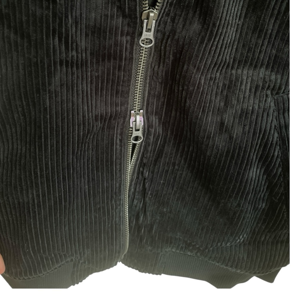 Label NEW Corduroy Bomber Go-To Black Black Jacket, Men’s Sz L - Picture 4 of 7